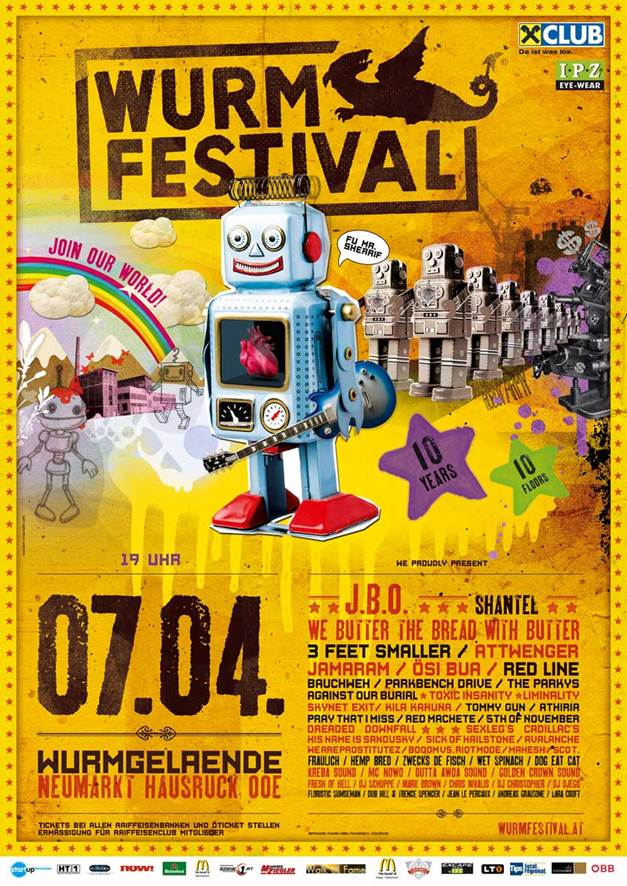 Flyer: 10 Jahre Wurmfestival