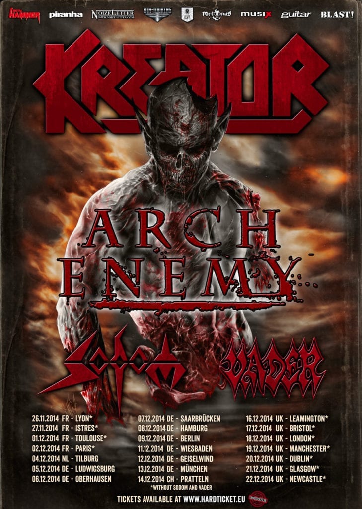 Official Flyer: Kreator Tourdates 2014