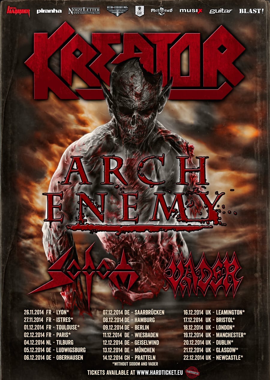 Official Flyer: Kreator Tourdates 2014