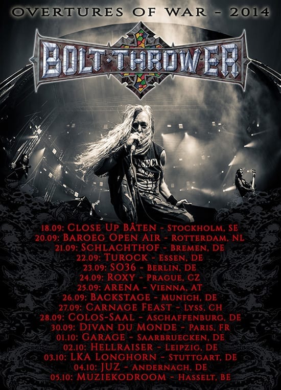 official Flyer: Bolt Thrower Tourdates 2014