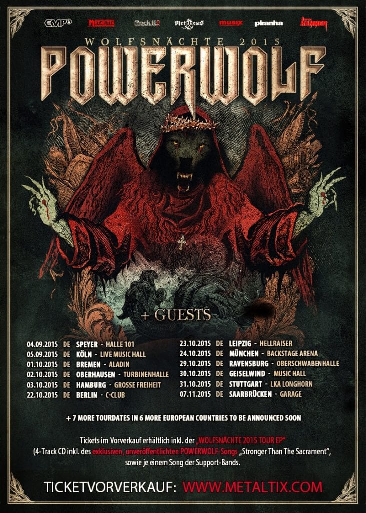 Flyer: Powerwolf - Wolfsnächte 2015