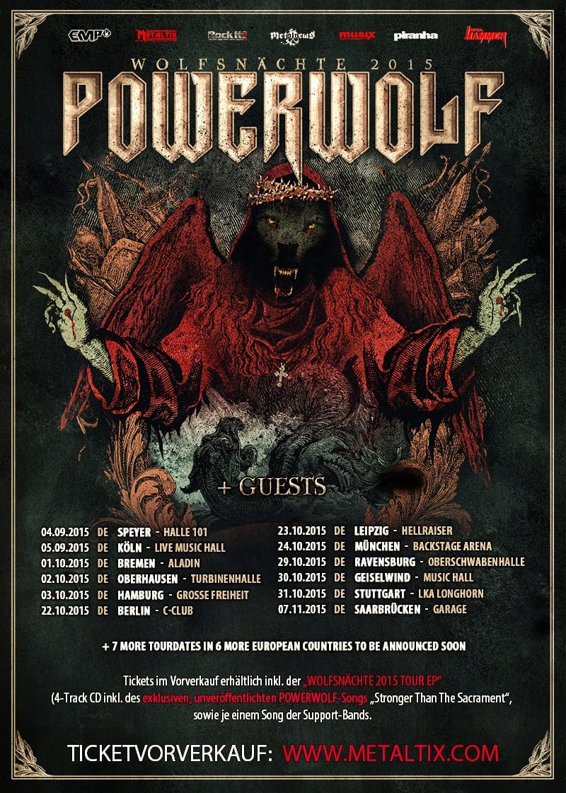 Flyer: Powerwolf - Wolfsnächte 2015