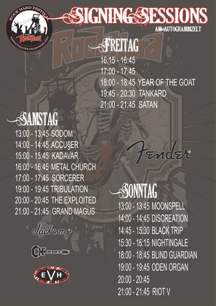Official Flyer: Rock Hard Festival 2016 Signing Sessions