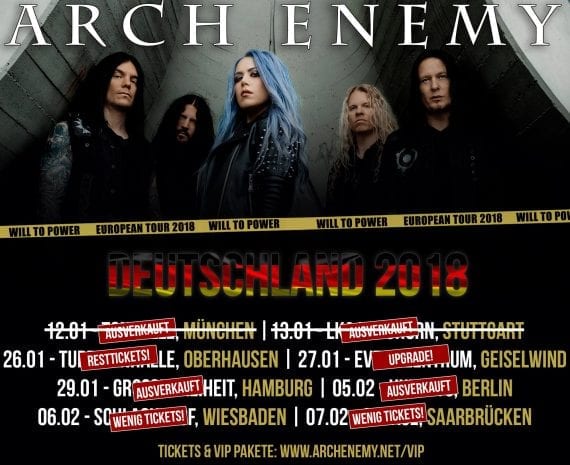 Official Flyer: Arch Enemy - Will to Power Tour 2018